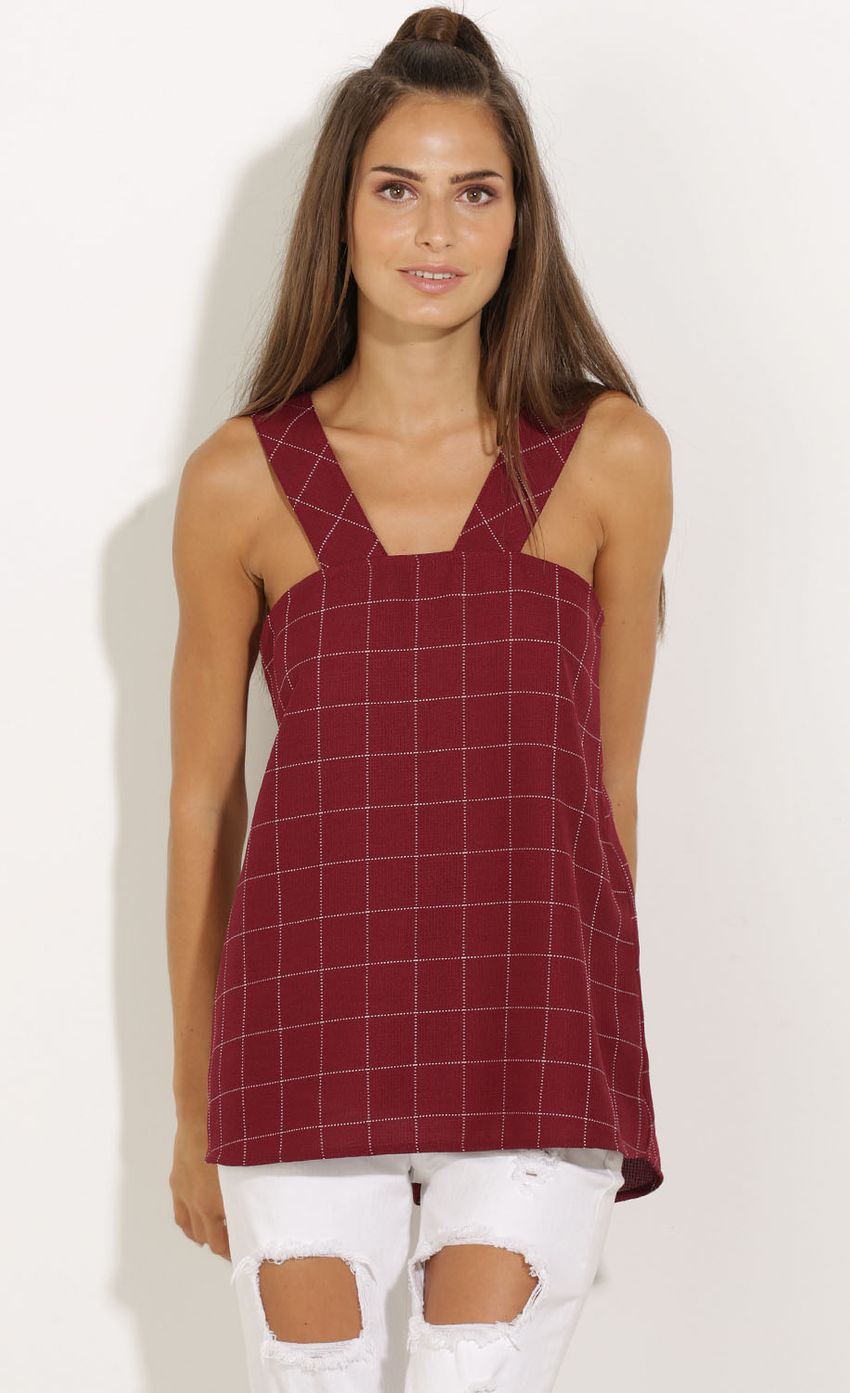 Picture Checkered Print Top In Red. Source: https://media-img.lucyinthesky.com/data/Oct15_1/850xAUTO/0Y5A4217.JPG