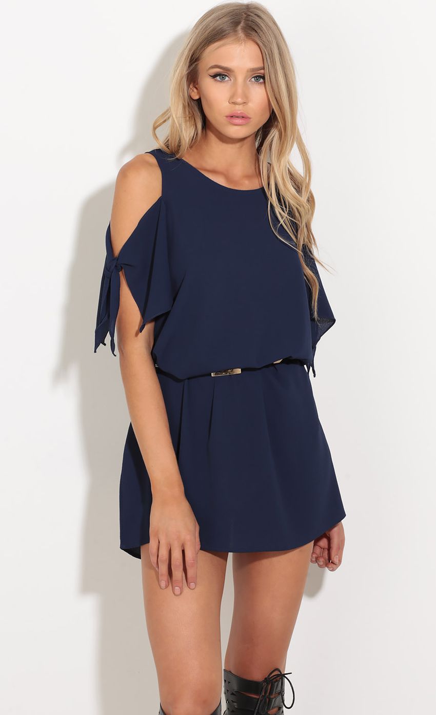 Picture Tie Sleeve Shift Dress In Navy Blue. Source: https://media-img.lucyinthesky.com/data/Oct16_1/850xAUTO/0Y5A6446.JPG
