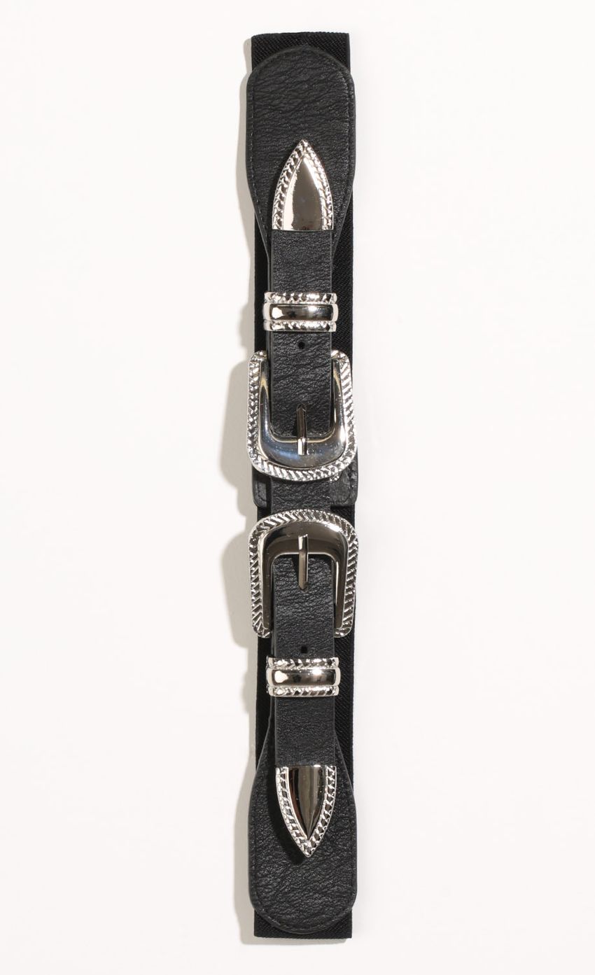 Picture Faux Leather Double Buckle Belt In Silver. Source: https://media-img.lucyinthesky.com/data/Oct16_1/850xAUTO/0Y5A6786.JPG