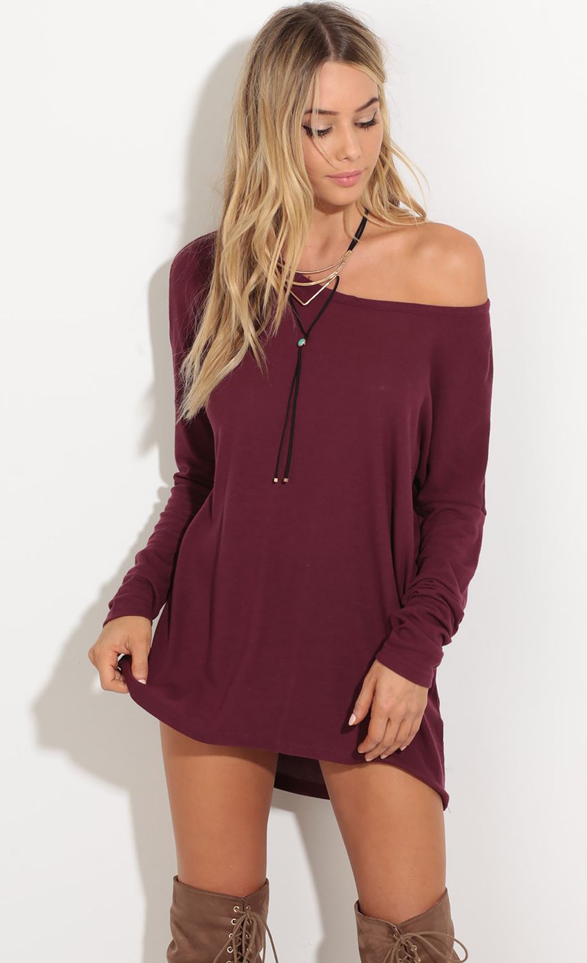 Picture Strappy Back Knit Jumper In Wine. Source: https://media-img.lucyinthesky.com/data/Oct16_1/850xAUTO/0Y5A7409.JPG