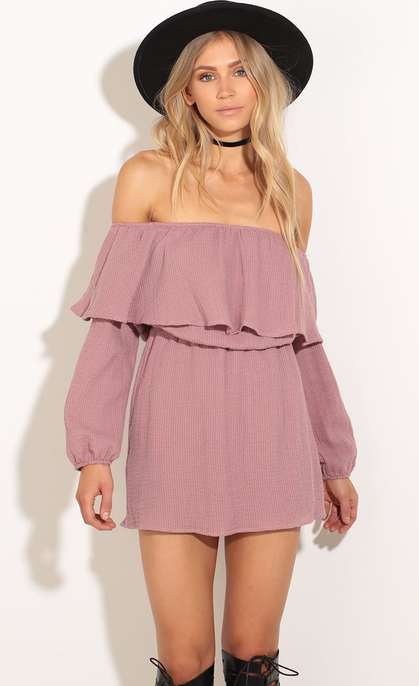 Picture Textured Knit Dress In Mauve. Source: https://media-img.lucyinthesky.com/data/Oct16_2/850xAUTO/0Y5A6931.JPG