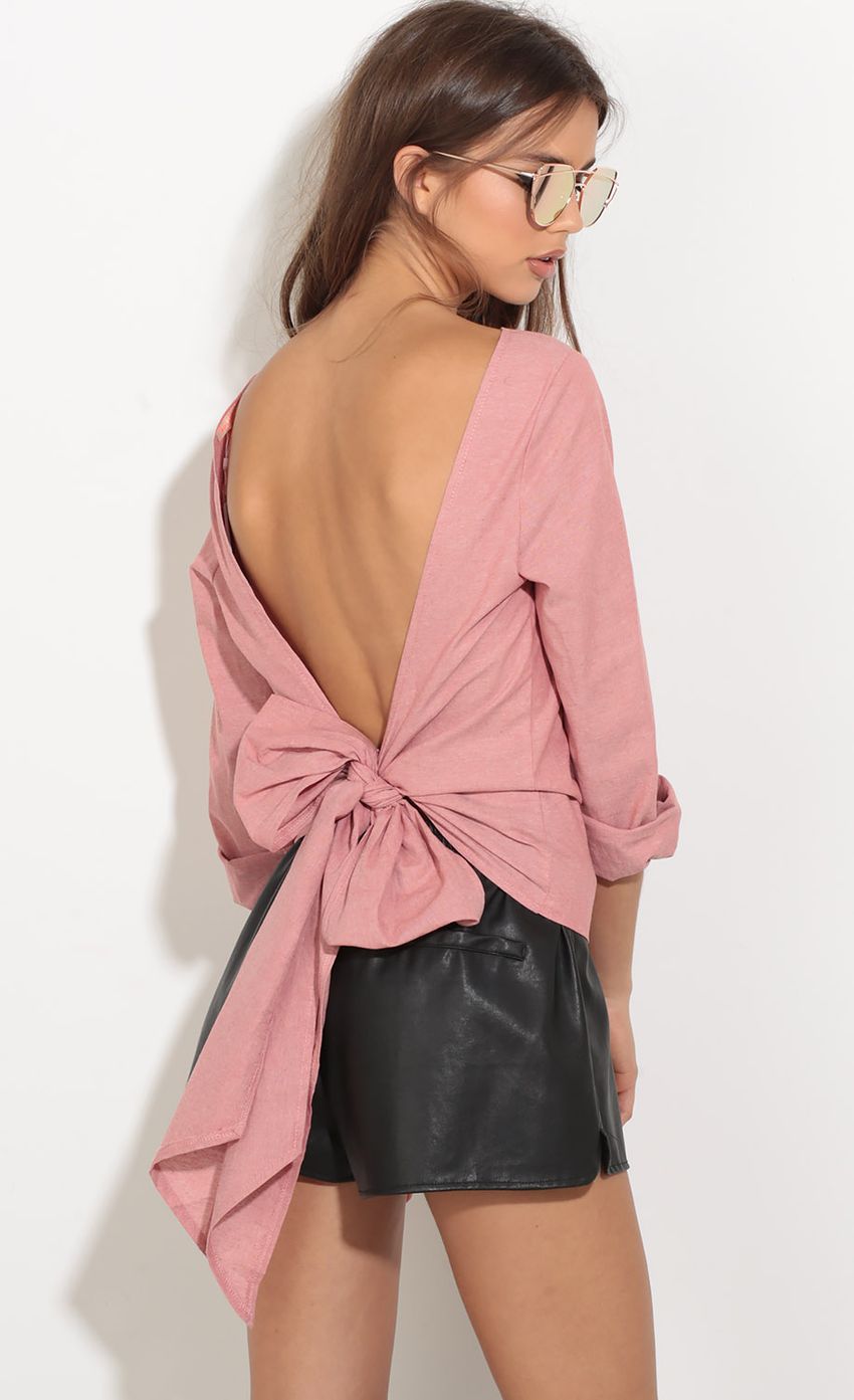 Picture Denim Tie-Back Top In Pink. Source: https://media-img.lucyinthesky.com/data/Oct16_2/850xAUTO/0Y5A8785.JPG