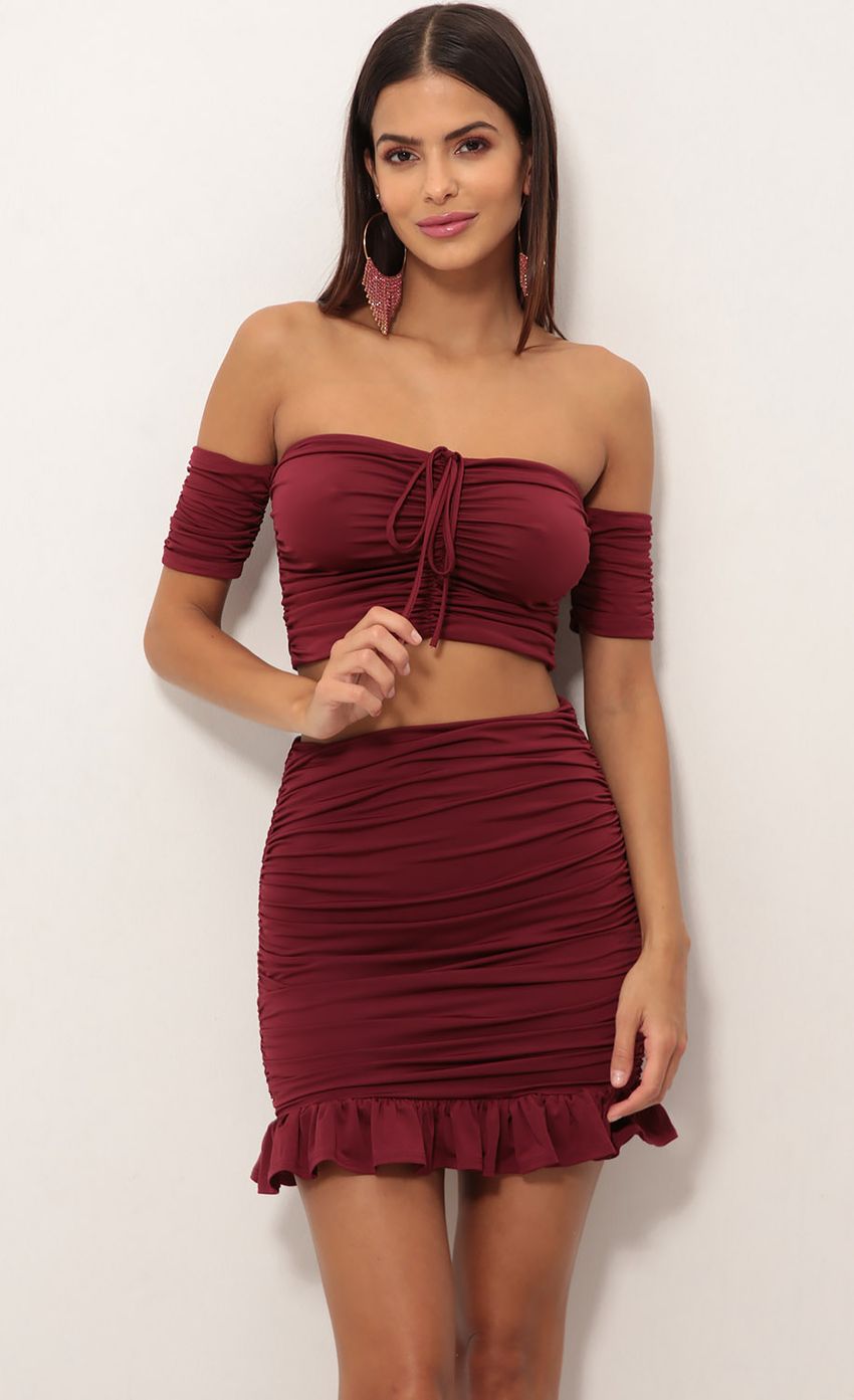 Picture Sweetheart Ruched Set In Merlot. Source: https://media-img.lucyinthesky.com/data/Oct18_1/850xAUTO/0Y5A0644S.JPG