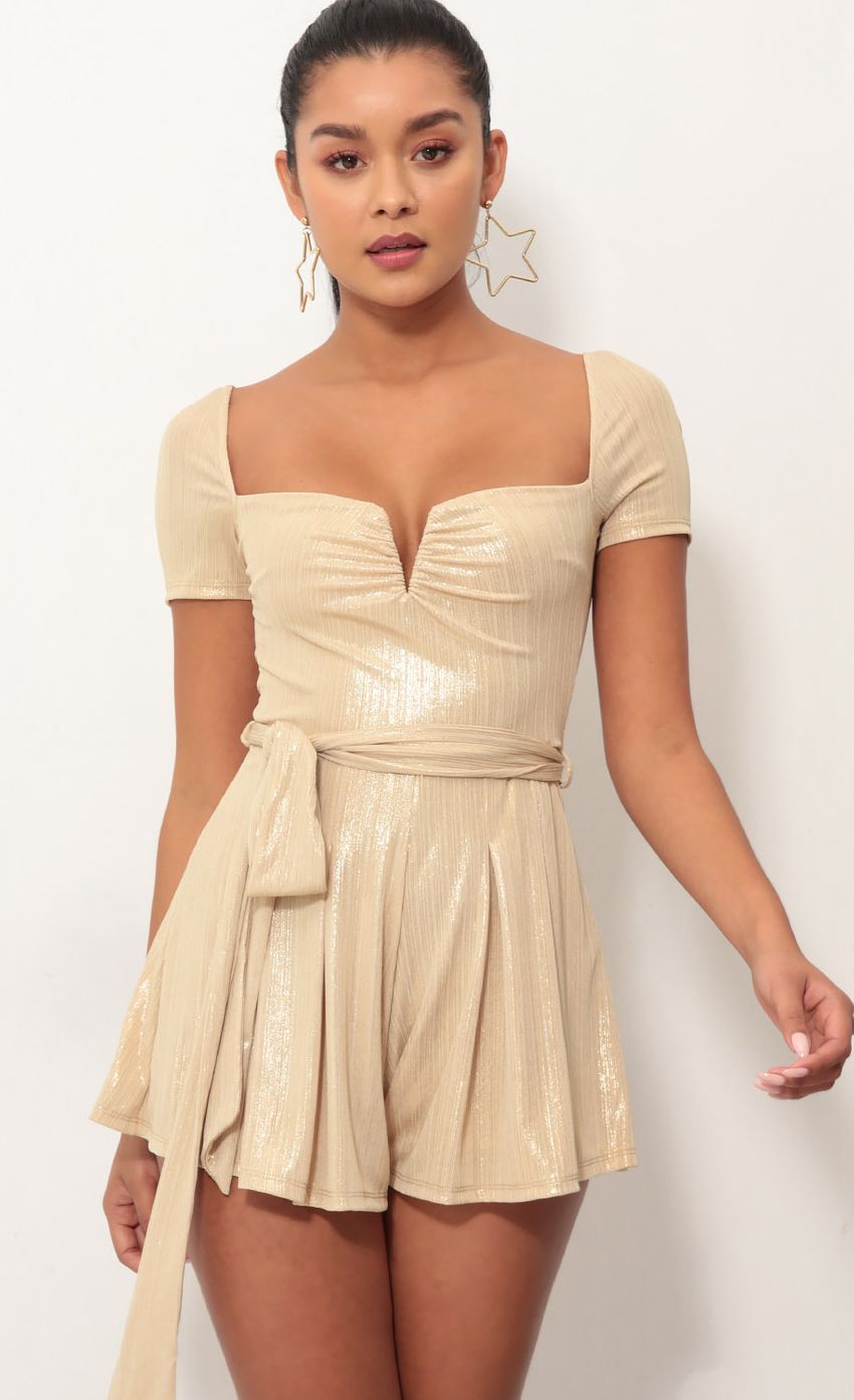 Picture Mi Amoré Romper In Gold. Source: https://media-img.lucyinthesky.com/data/Oct18_1/850xAUTO/0Y5A3446XS.JPG