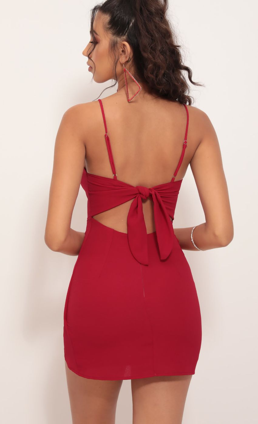 Picture Double Tie Wrap Dress In Ruby Red. Source: https://media-img.lucyinthesky.com/data/Oct19_2/850xAUTO/781A6897.JPG