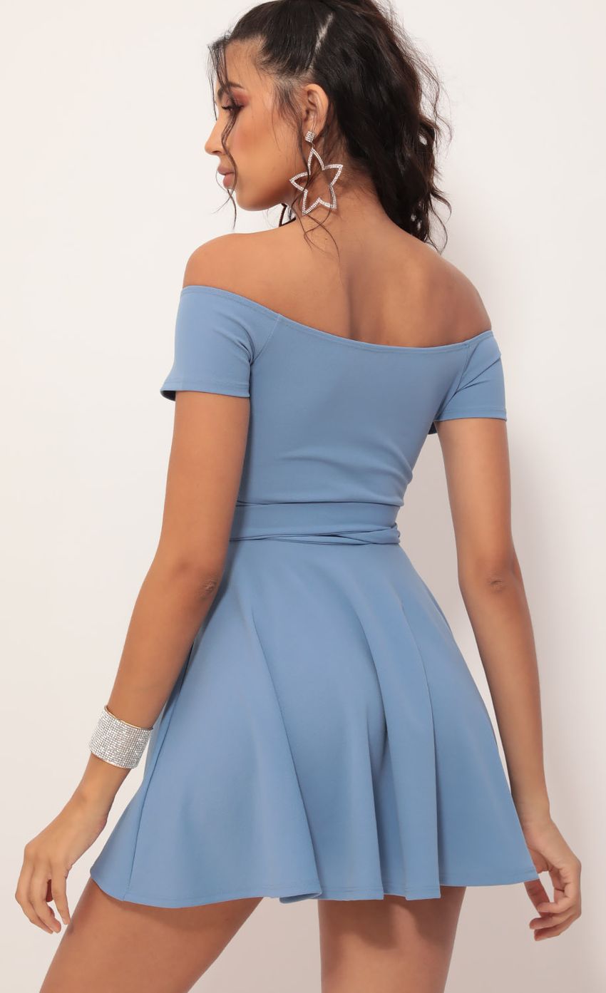 Picture Pleated A-line Dress in Blue. Source: https://media-img.lucyinthesky.com/data/Oct19_2/850xAUTO/781A7894.JPG