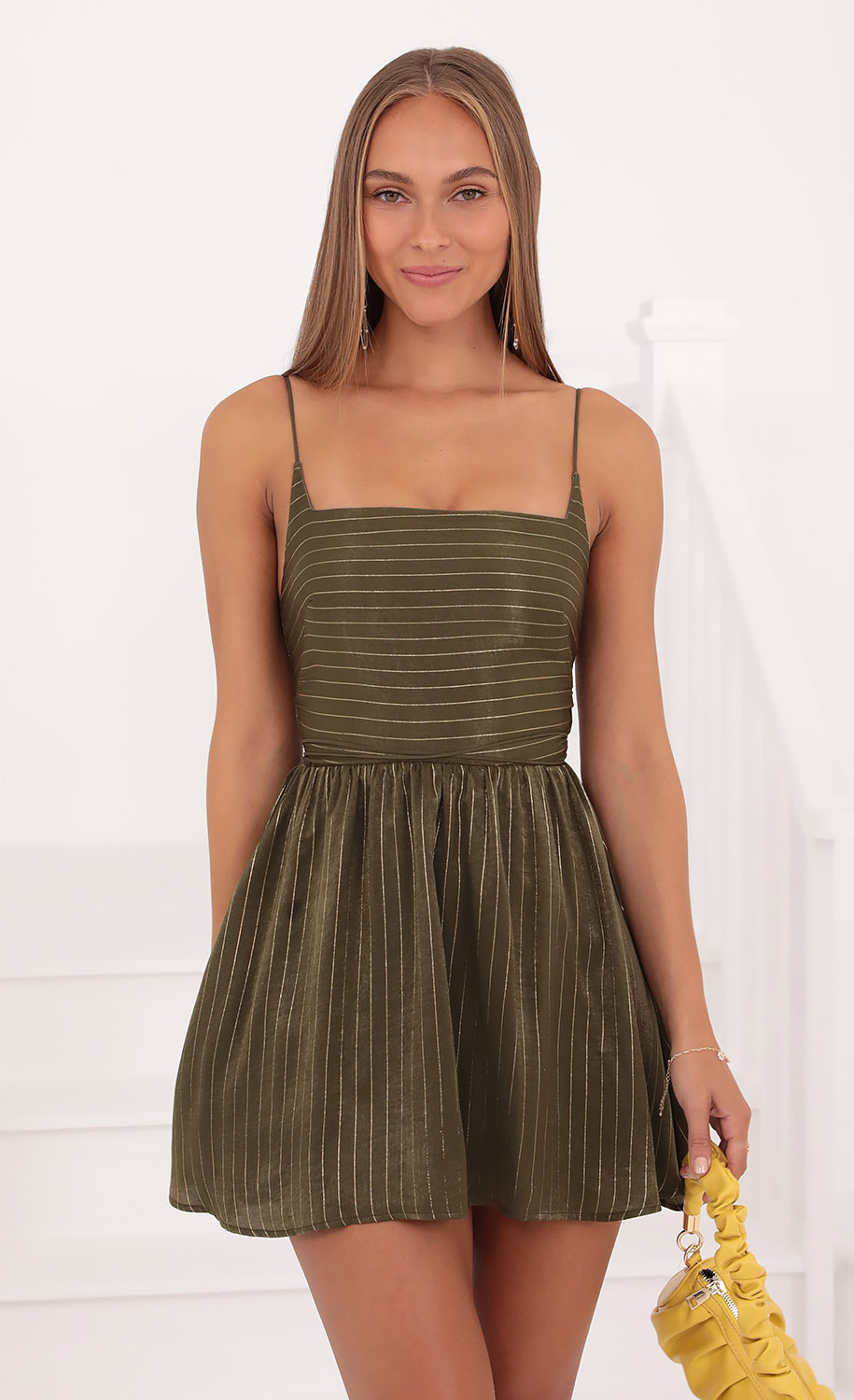 Fit and Flare Dress in Green