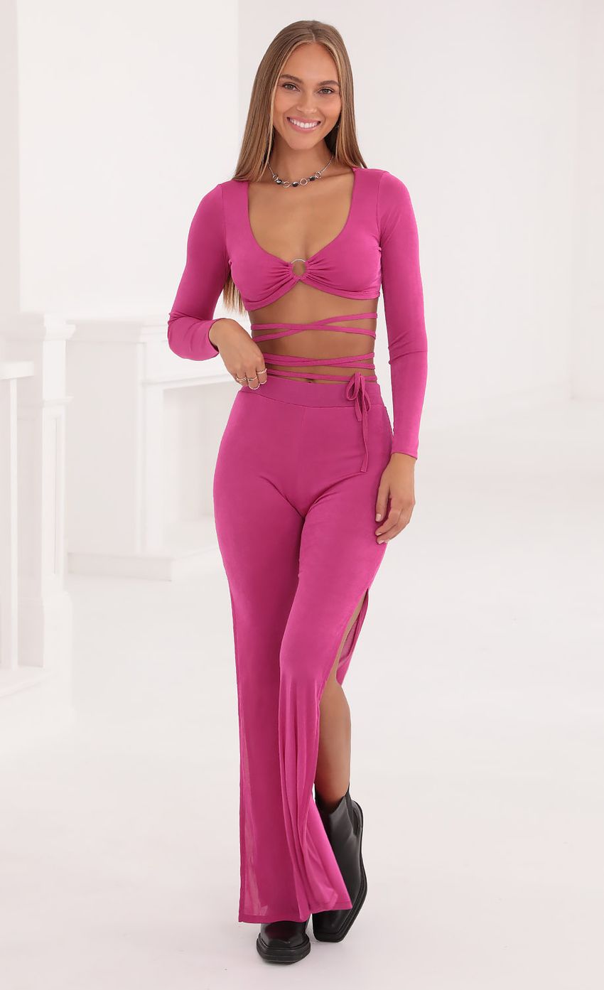 Picture Two Piece Set in Fuschia. Source: https://media-img.lucyinthesky.com/data/Oct21_1/850xAUTO/1V9A5254.JPG