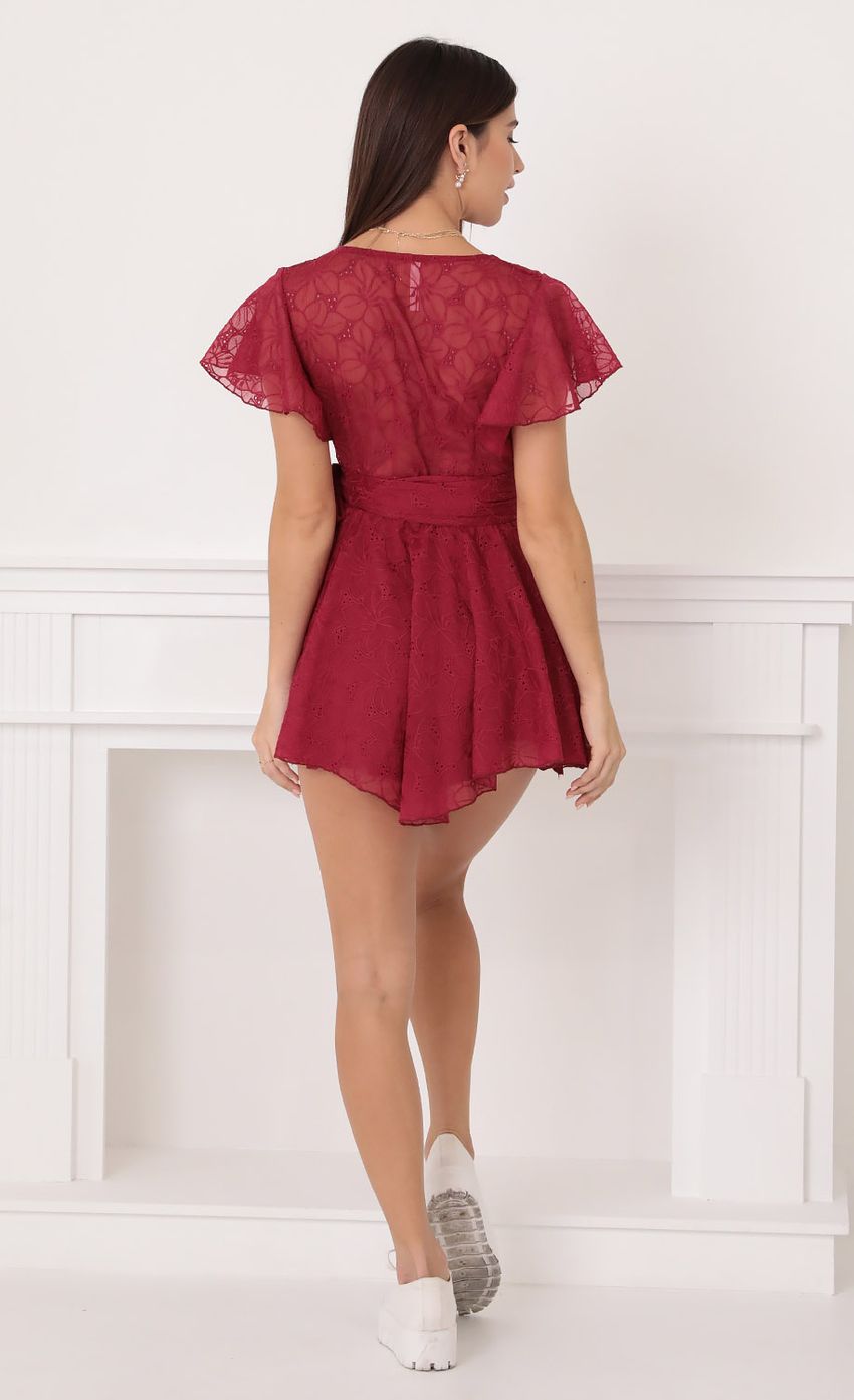 Picture Eliza Wrap Dress in Burgundy. Source: https://media-img.lucyinthesky.com/data/Oct21_2/850xAUTO/1V9A3053.JPG