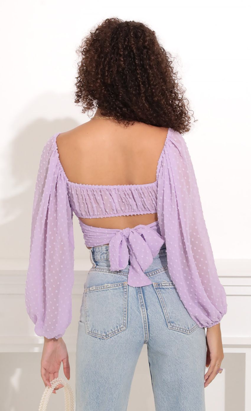 Picture Top in Lavender Polka Dot. Source: https://media-img.lucyinthesky.com/data/Oct21_2/850xAUTO/1V9A7779.JPG