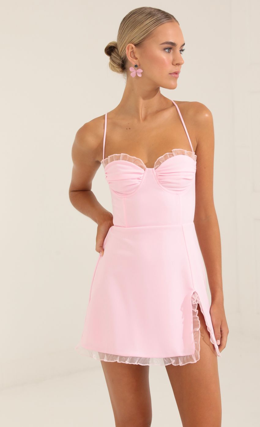 Picture Corset Ruffle Dress in Pink. Source: https://media-img.lucyinthesky.com/data/Oct22/850xAUTO/0fc87880-545f-4334-86a4-790db67b8c76.jpg