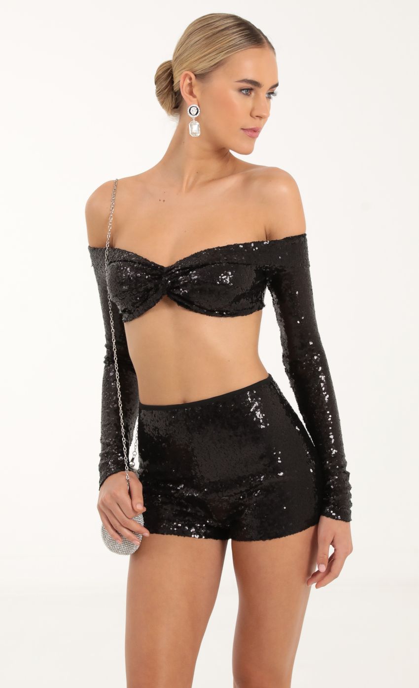 Picture Sequin Two Piece Set in Black. Source: https://media-img.lucyinthesky.com/data/Oct22/850xAUTO/5e2ef994-9609-4ad3-b047-403a8349d380.jpg
