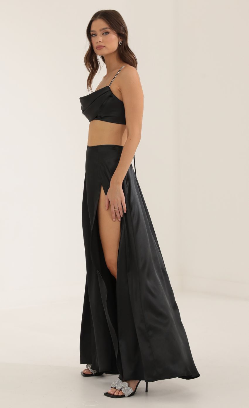 Picture Two Piece Maxi Skirt Set in Black. Source: https://media-img.lucyinthesky.com/data/Oct22/850xAUTO/677e3387-9e41-46ac-a60b-355f547f326b.jpg