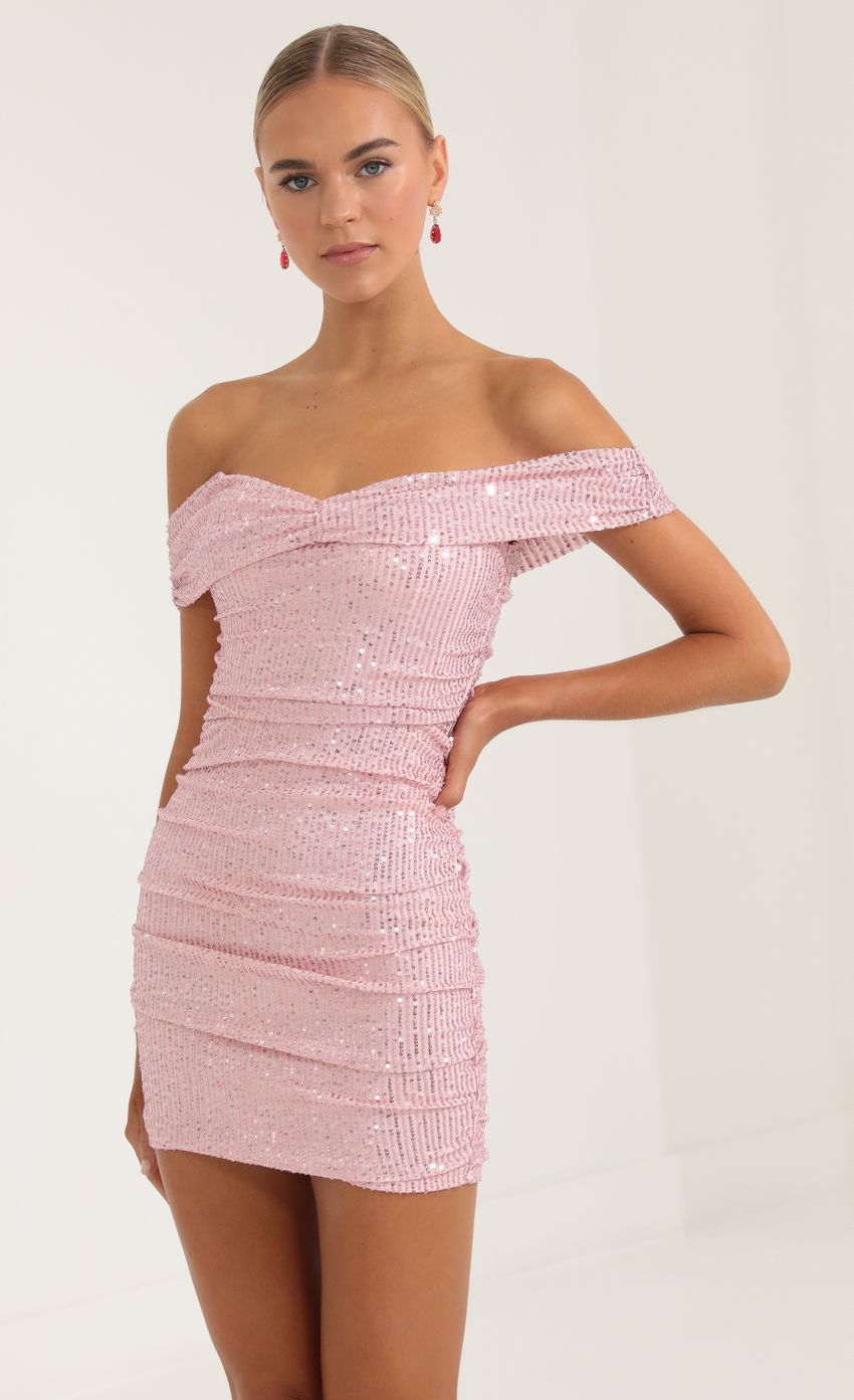 Picture Sequin Corset Dress in Pink. Source: https://media-img.lucyinthesky.com/data/Oct22/850xAUTO/8be6032f-d0fe-43f2-97bd-066e1dfd8c55.jpg