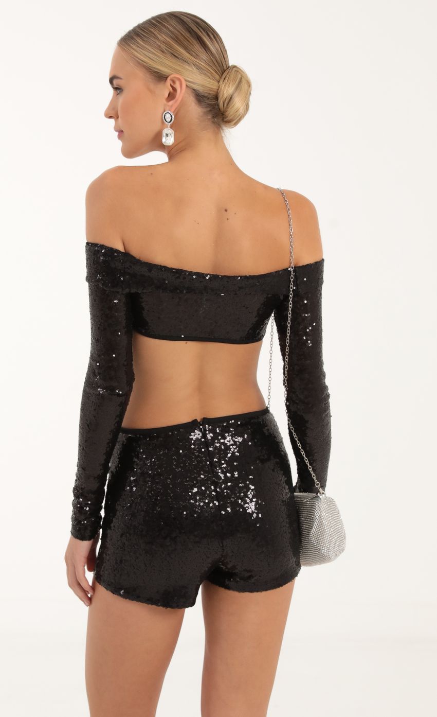 Picture Sequin Two Piece Set in Black. Source: https://media-img.lucyinthesky.com/data/Oct22/850xAUTO/93845ec4-7274-44b5-a29c-27d096a20074.jpg