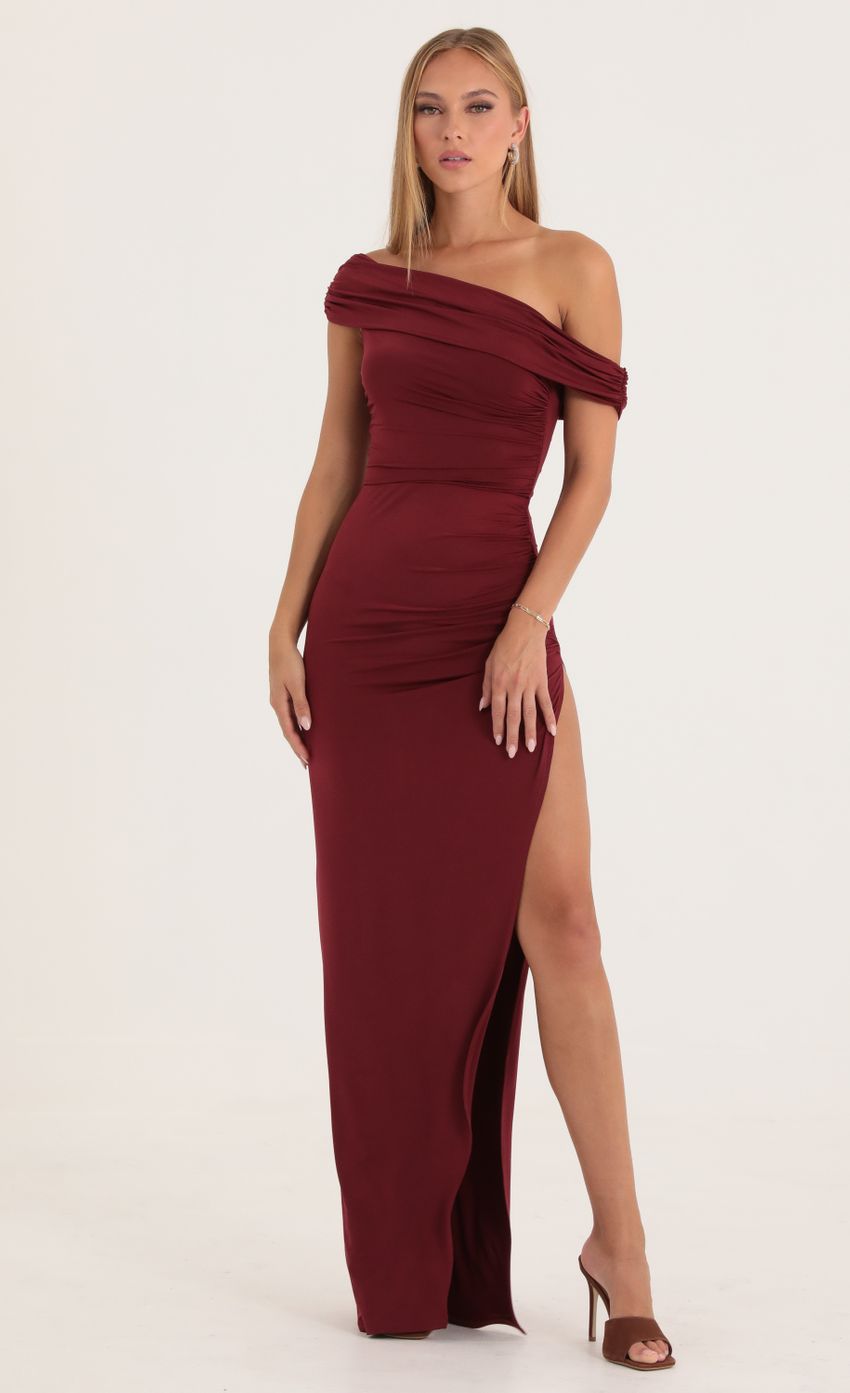 Picture Liberty One Shoulder Maxi Dress in Red. Source: https://media-img.lucyinthesky.com/data/Oct22/850xAUTO/c3458b43-d370-41fc-ba14-809cb48fd73d.jpg