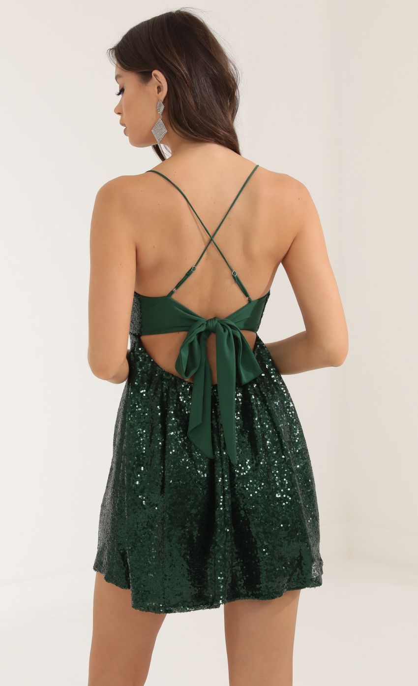 Picture Sequin A-Line Dress in Green. Source: https://media-img.lucyinthesky.com/data/Oct22/850xAUTO/dc7e7758-bded-4e0e-8772-10cf902e4d9d.jpg