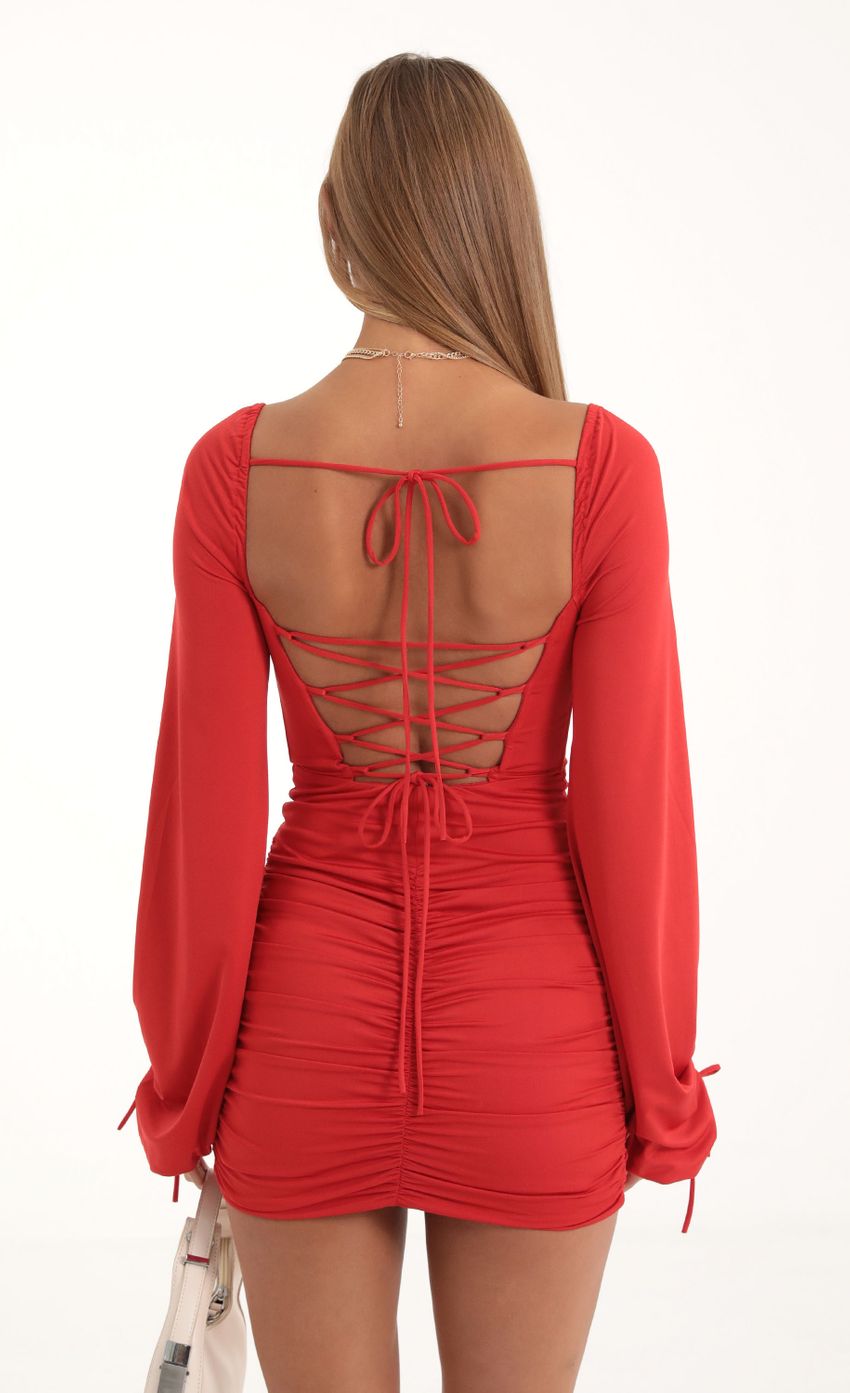 Picture Long Sleeve Corset Dress in Red. Source: https://media-img.lucyinthesky.com/data/Oct22/850xAUTO/e05af161-b080-49c0-b09f-c08ea727b112.jpg