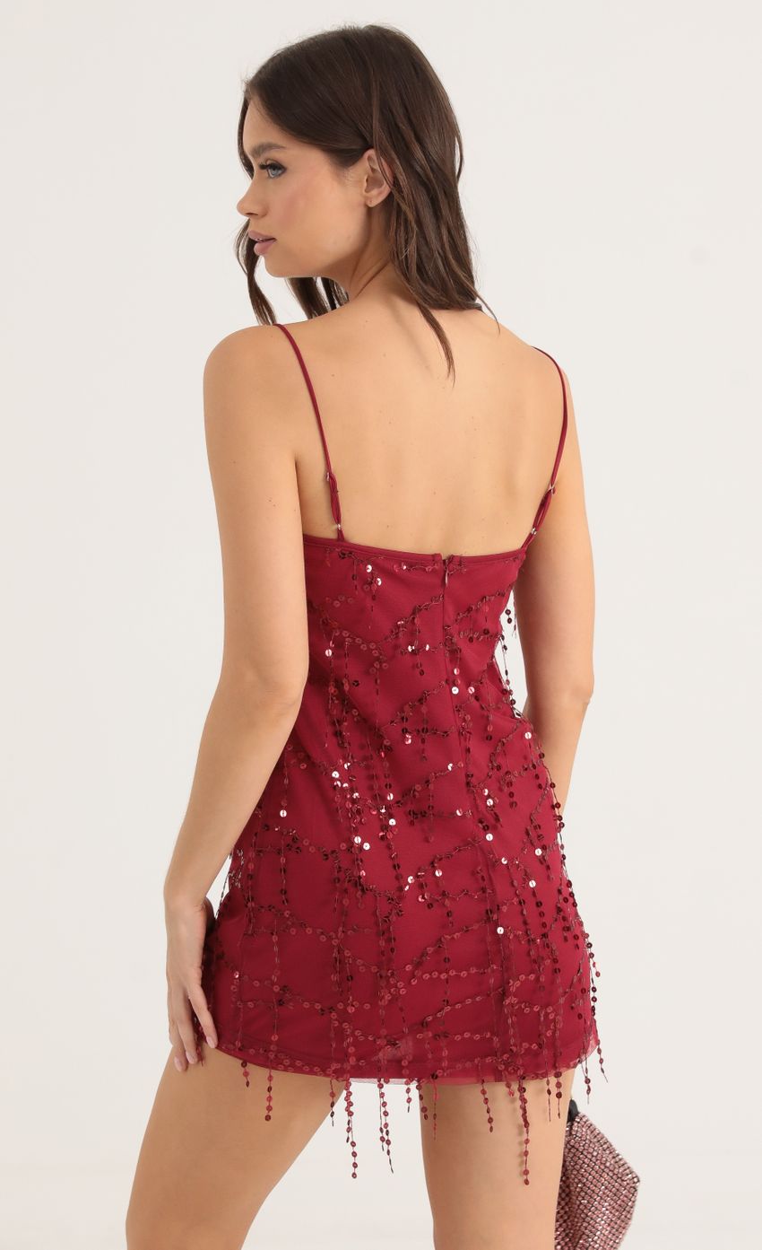 Picture Gatsby Sequin Fringe Dress in Red. Source: https://media-img.lucyinthesky.com/data/Oct22/850xAUTO/f6fb27c7-31df-4c2d-9955-5d3a25ff2a01.jpg