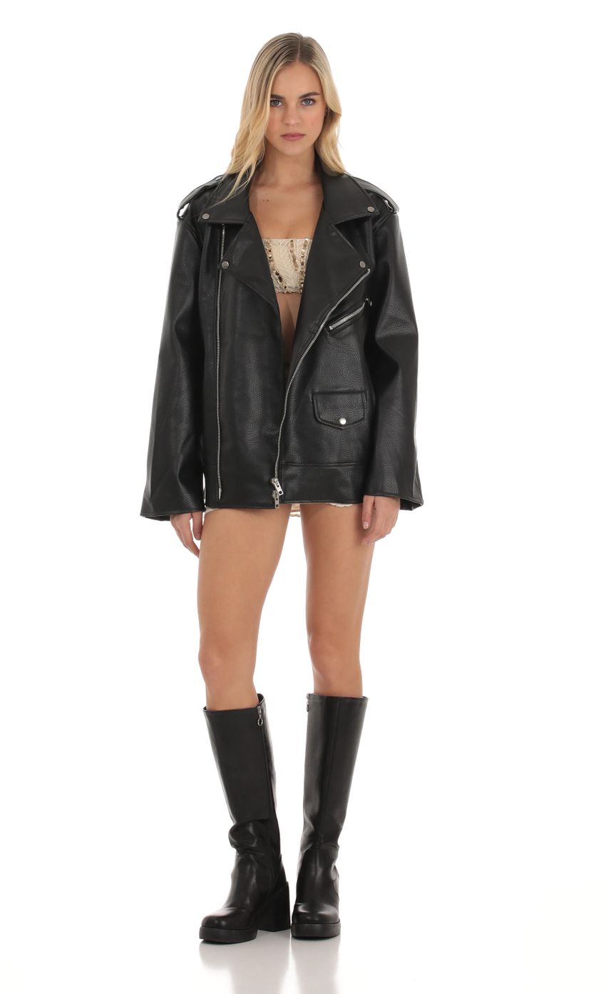 Picture Oversized Moto Jacket in Black. Source: https://media-img.lucyinthesky.com/data/Oct23/850xAUTO/0fa21ba4-6e00-4003-b106-8dad74e68896.jpg