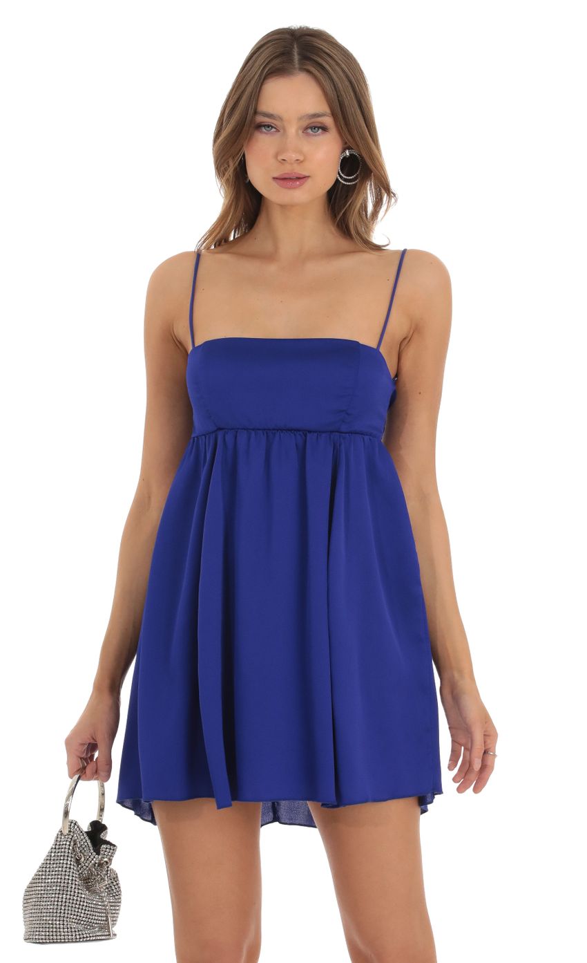 Picture Juno Satin Babydoll Dress in Blue. Source: https://media-img.lucyinthesky.com/data/Oct23/850xAUTO/19d4c0e2-937f-47af-9d06-27772a45485f.jpg