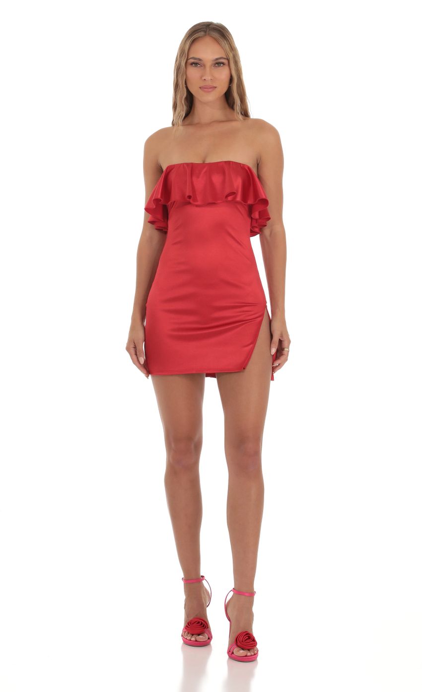 Picture Satin Bodycon Mini Dress in Red. Source: https://media-img.lucyinthesky.com/data/Oct23/850xAUTO/207af986-26e4-4354-acea-5bc47259014c.jpg