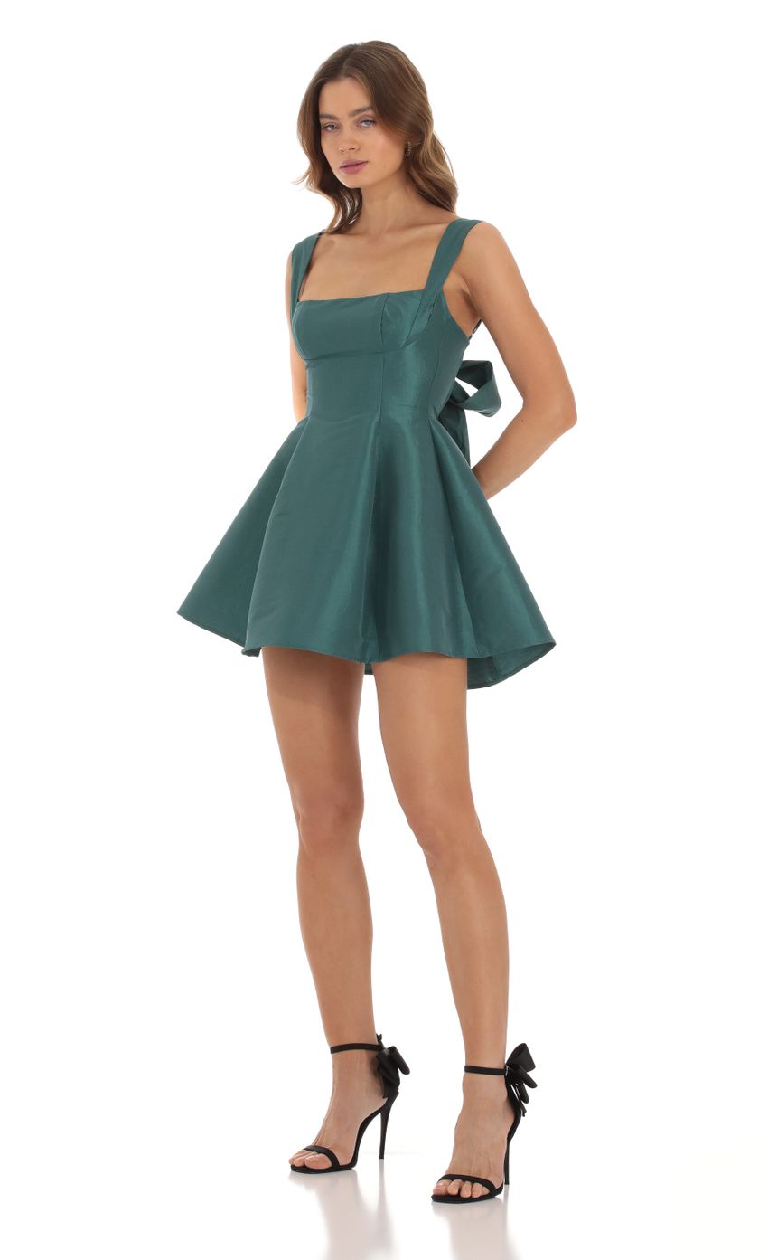 Picture Foxie Taffeta Fit and Flare Dress in Teal. Source: https://media-img.lucyinthesky.com/data/Oct23/850xAUTO/3ed90828-7adf-4f0f-829f-4127e34f8fe0.jpg