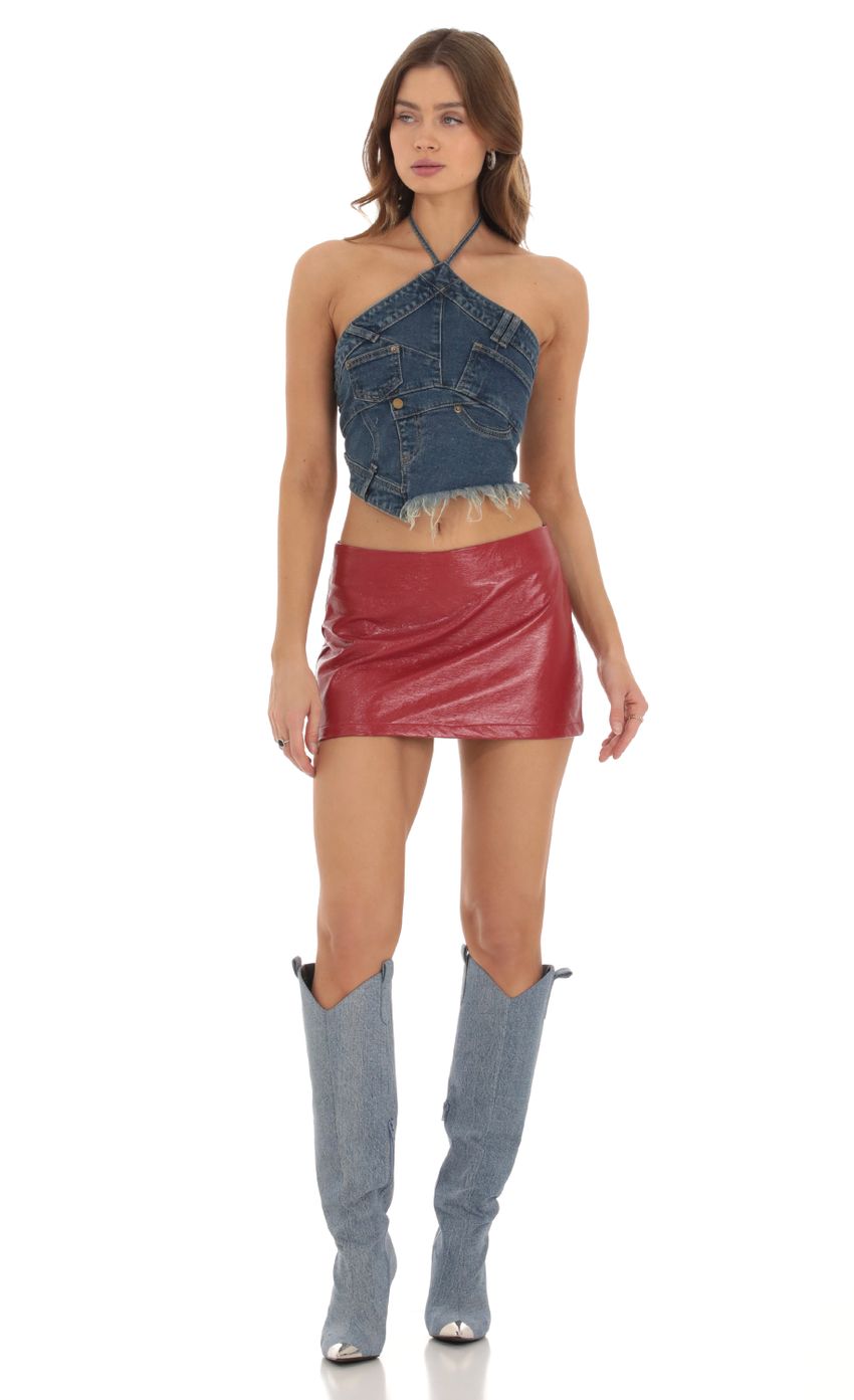 Picture Asymetric Crop Top in Demin. Source: https://media-img.lucyinthesky.com/data/Oct23/850xAUTO/460aaf95-e7f4-4429-82b1-e71aa4f4293b.jpg