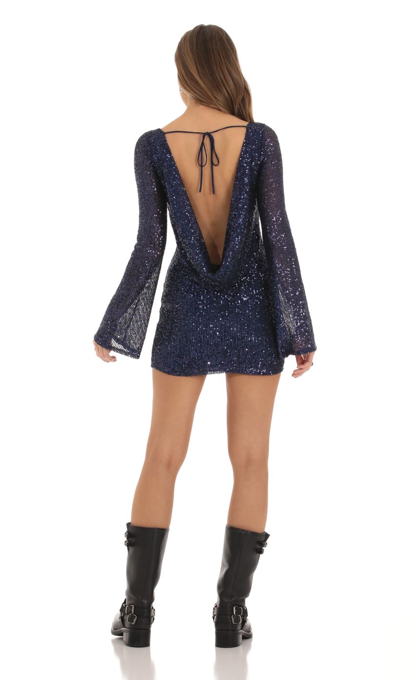 Picture Edita Sequin Draped Open Back Dress in Navy. Source: https://media-img.lucyinthesky.com/data/Oct23/850xAUTO/5a128fc5-fb51-46b7-9616-a678f1b19d0b.jpg