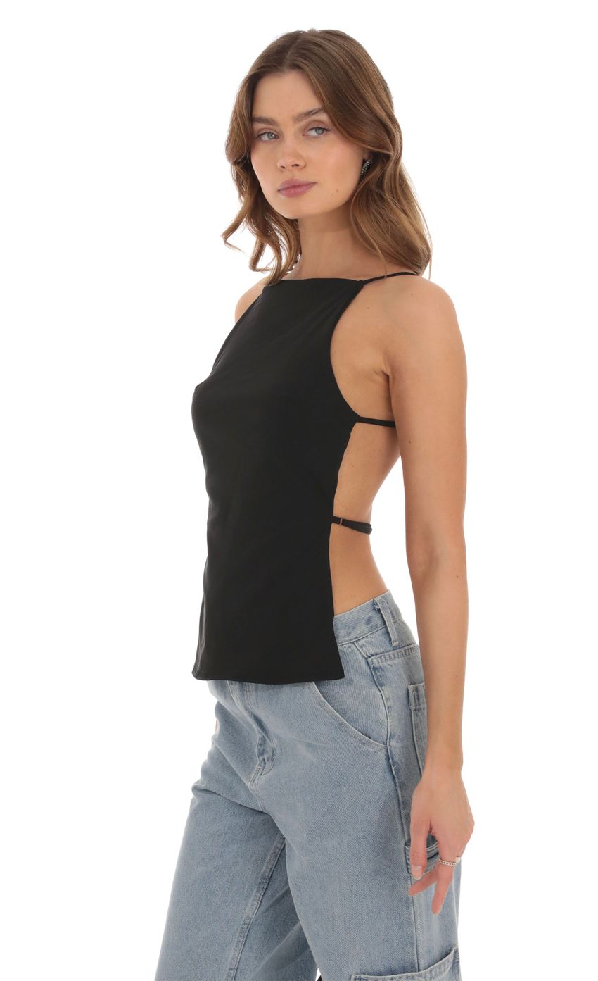 Open Back Top in Black | LUCY IN THE SKY