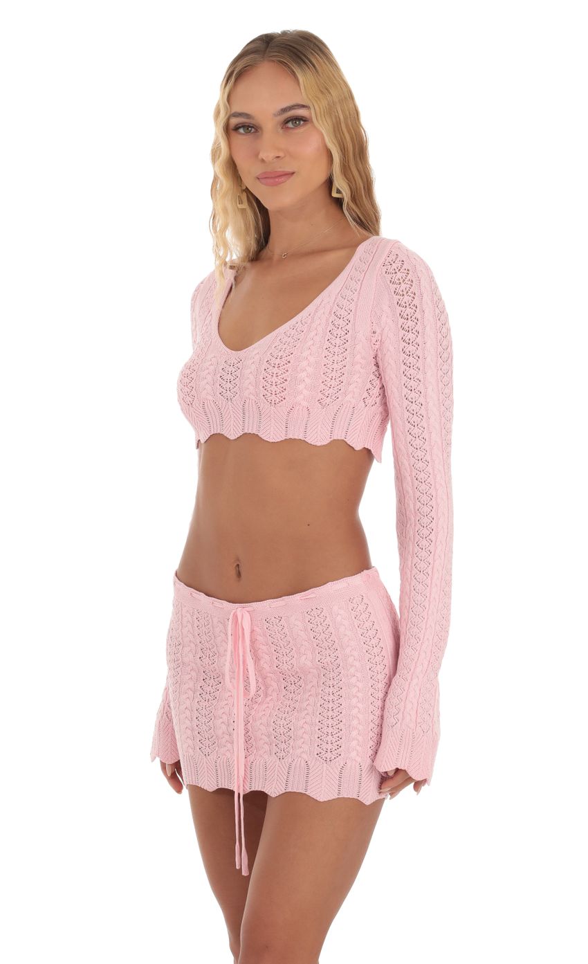 Picture Crochet Two Piece Set in Pink. Source: https://media-img.lucyinthesky.com/data/Oct23/850xAUTO/71fe1ee6-d686-4fa1-9e66-ed4320a54179.jpg