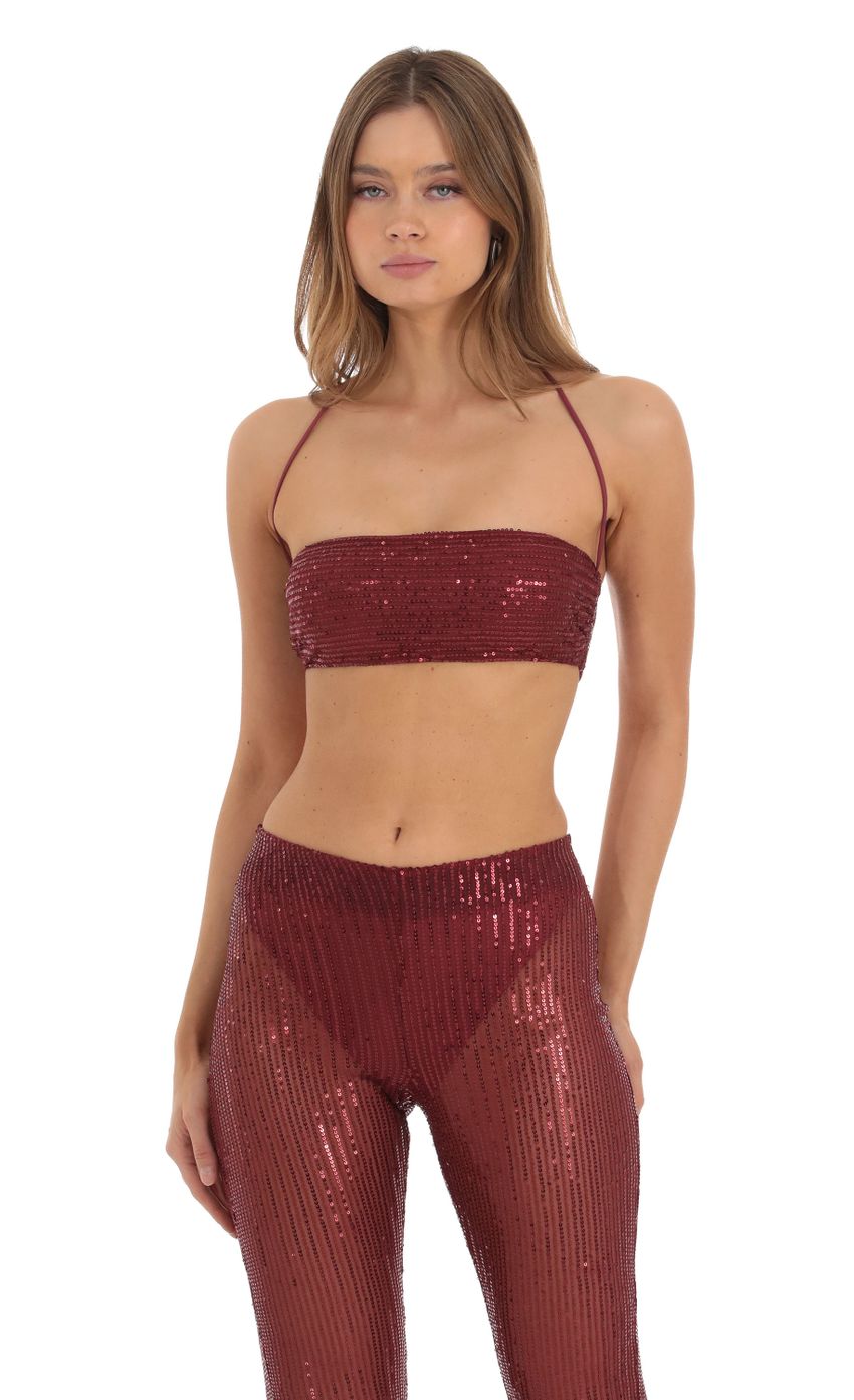 Picture Sequin Striped Two Piece Set in Red. Source: https://media-img.lucyinthesky.com/data/Oct23/850xAUTO/88a277d7-474b-429e-a1ff-7096b98ad8cb.jpg