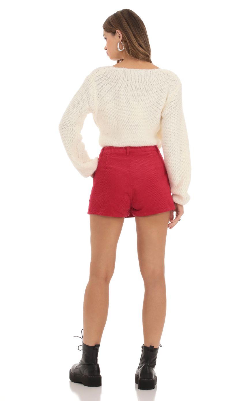 Picture Corduroy Button Skort in Red. Source: https://media-img.lucyinthesky.com/data/Oct23/850xAUTO/a6fea8b9-ad98-4c74-8343-9ca7c4759e9e.jpg