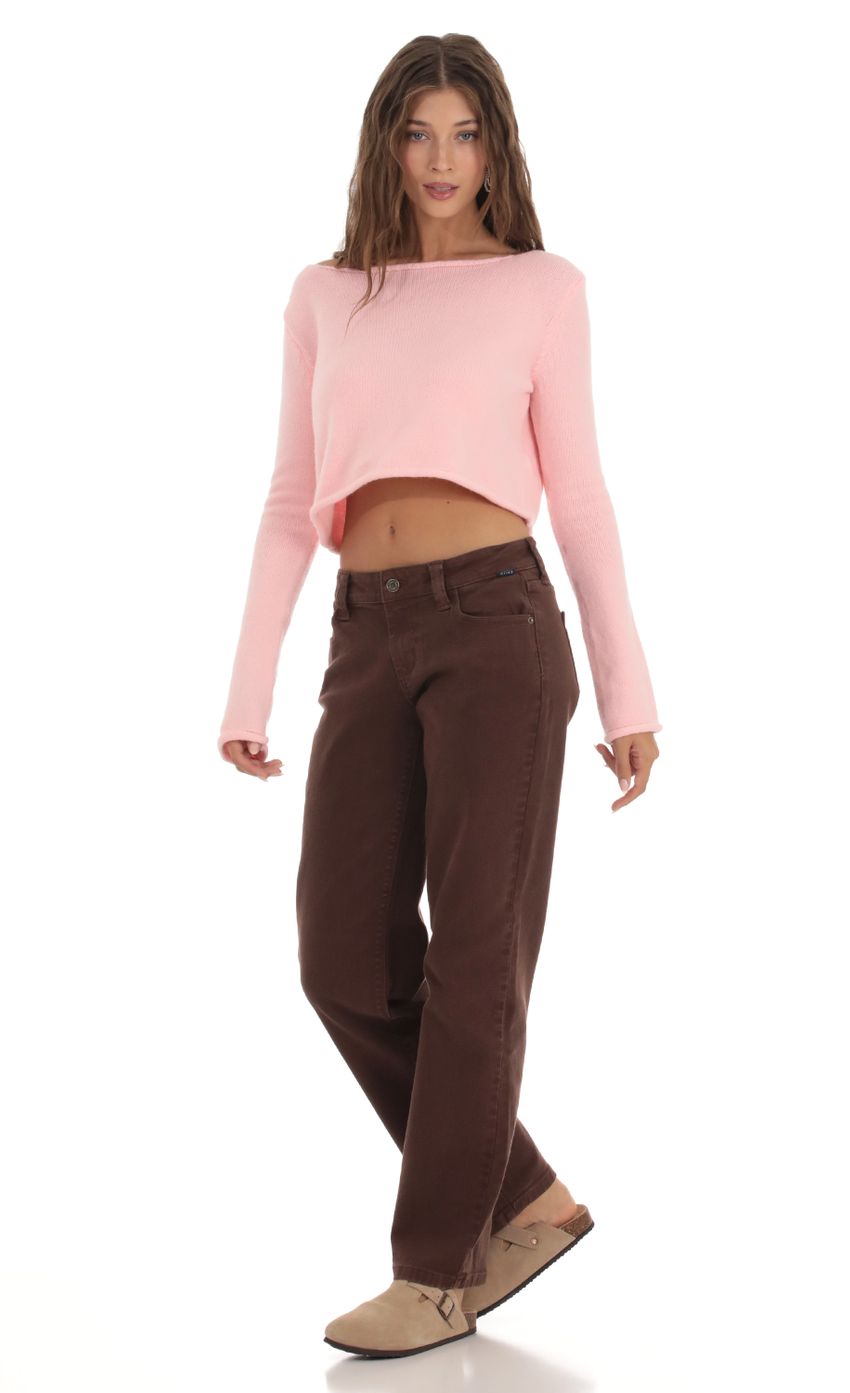 Picture Straight Leg Jeans in Brown. Source: https://media-img.lucyinthesky.com/data/Oct23/850xAUTO/b7d1e6de-dfee-4dd4-a7f7-9b1d998c5b85.jpg