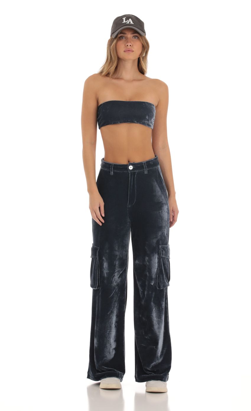 Picture Velvet Cargo Two Piece Set in Slate Blue. Source: https://media-img.lucyinthesky.com/data/Oct23/850xAUTO/dd137313-dfbe-41b3-98a4-0df5da3c098a.jpg