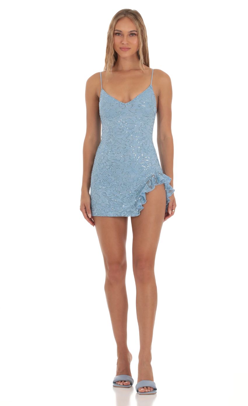 Picture Sequin Lace V-Neck Mini Dress in Baby Blue. Source: https://media-img.lucyinthesky.com/data/Oct23/850xAUTO/e7ac4acb-9d85-4fed-9280-e58339d0ae13.jpg