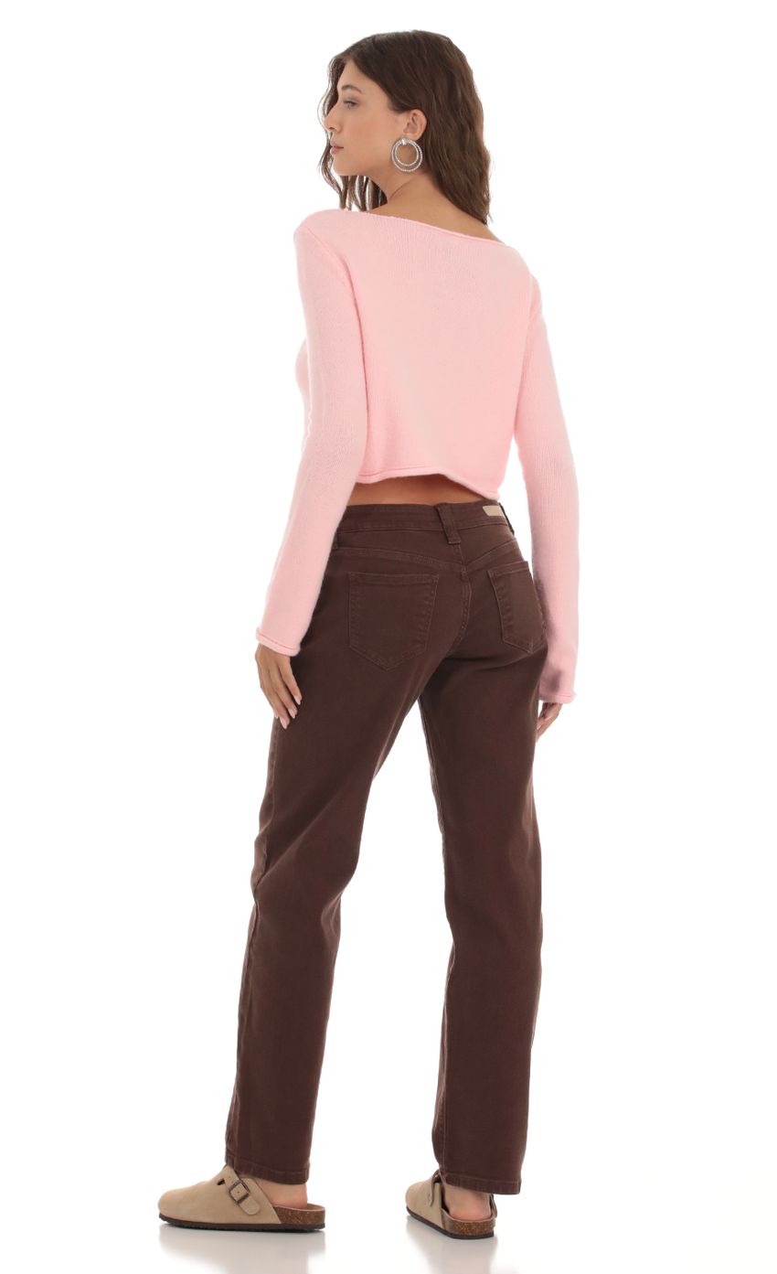 Picture Straight Leg Jeans in Brown. Source: https://media-img.lucyinthesky.com/data/Oct23/850xAUTO/ec69e8e8-9cbb-4d13-9829-6f9bb3d3f782.jpg
