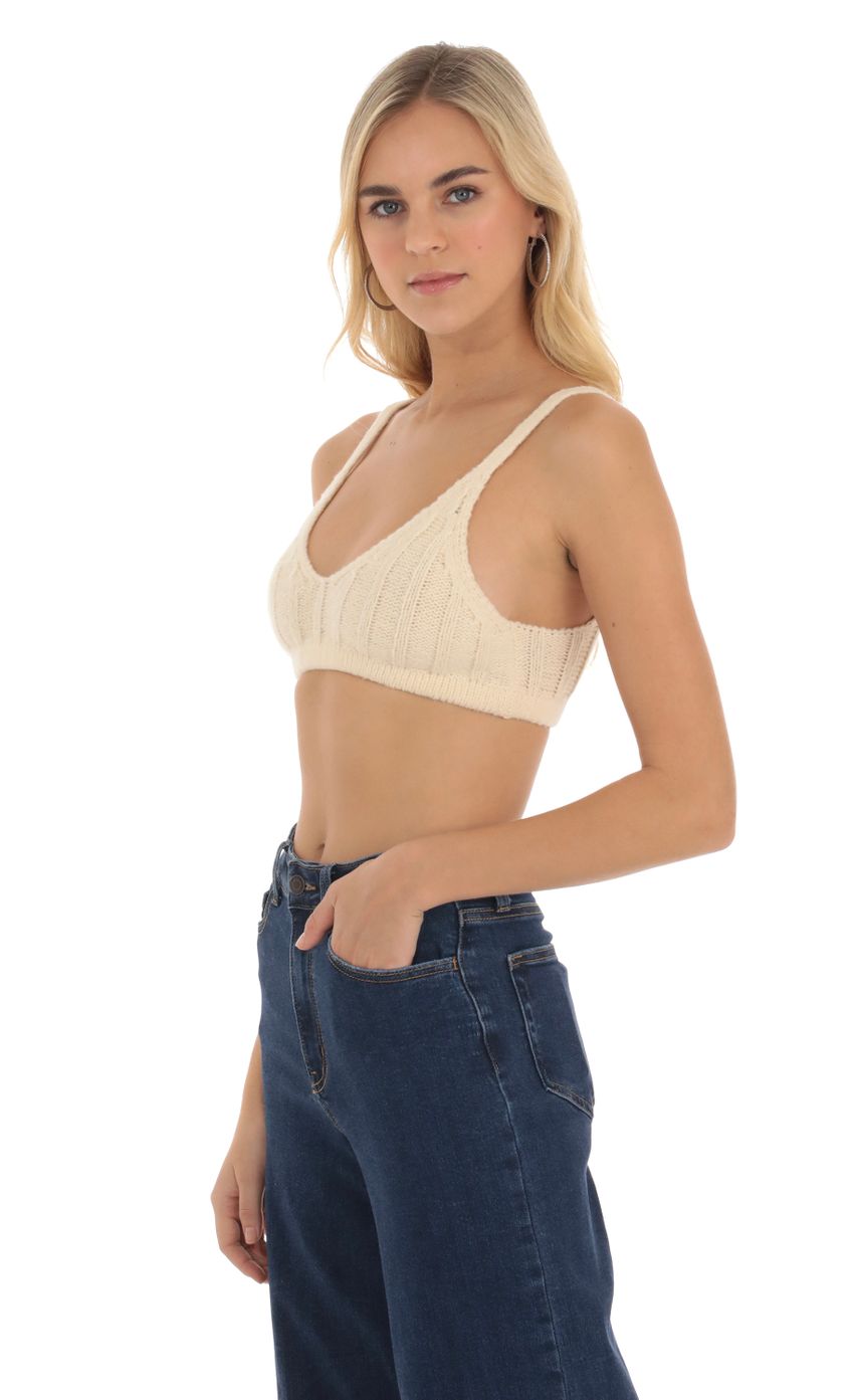 Picture Knit Bralette Top in Cream. Source: https://media-img.lucyinthesky.com/data/Oct23/850xAUTO/f4d32beb-5eac-4296-b3dc-92f9d2fb3096.jpg