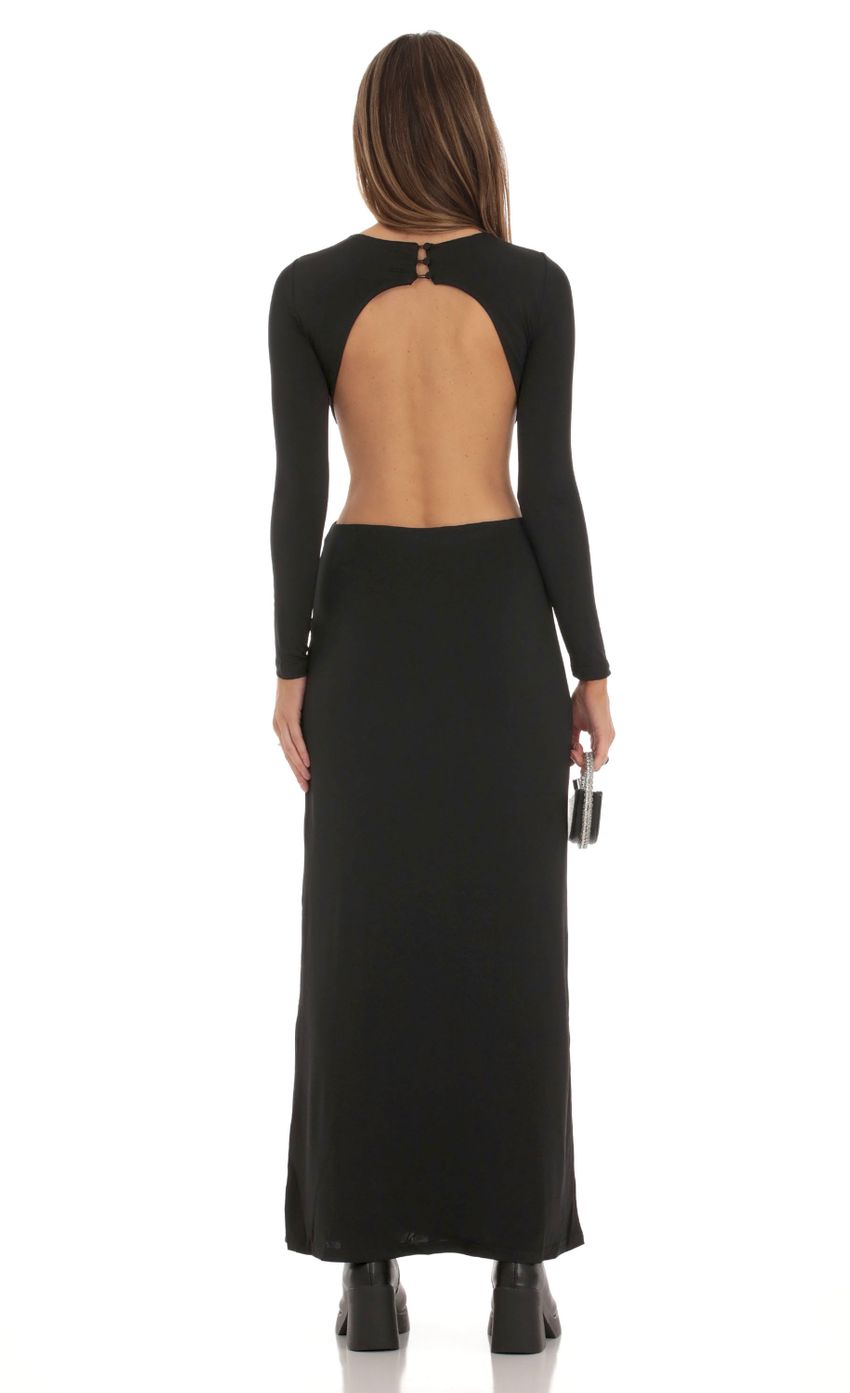 Picture Cutout Open Back Dress in Black. Source: https://media-img.lucyinthesky.com/data/Oct23/850xAUTO/fb0c3126-6fbf-485e-b251-44b14a1ee6c4.jpg