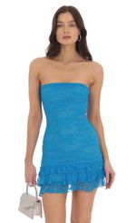 Picture Lace Strapless Bodycon Dress in Blue. Source: https://media-img.lucyinthesky.com/data/Oct24/150xAUTO/06eaf087-d9c9-472e-acb8-f87c53ea1a00.jpg