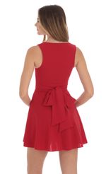 Picture Back Bow A-Line Dress in Red. Source: https://media-img.lucyinthesky.com/data/Oct24/150xAUTO/521037f1-4673-4b06-a9fc-1a58304afae2.jpg