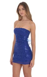 Picture Sequin Strapless Bodycon Dress in Blue. Source: https://media-img.lucyinthesky.com/data/Oct24/150xAUTO/61f988d3-8a0f-44e6-9794-2a9b78e36921.jpg