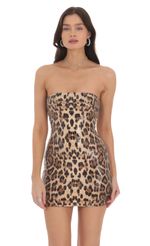 Picture Strapless Sequin Bodycon Dress in Cheetah Print. Source: https://media-img.lucyinthesky.com/data/Oct24/150xAUTO/a8392264-7486-43fd-88f7-64bebbad04eb.jpg