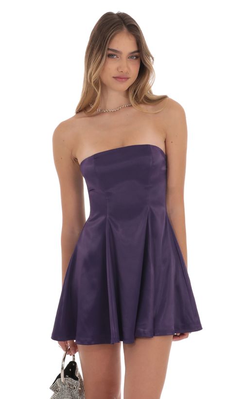 Ruched Bodycon Dress in Purple | LUCY IN THE SKY