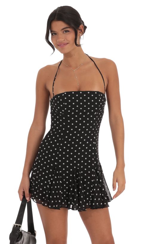 One Shoulder Mesh Cutout Dress in Black Swirl | LUCY IN THE SKY