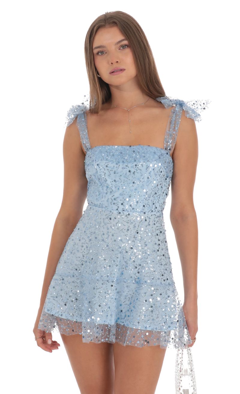 princess polly baby blue dress Blue Sequin Dresses main image 0