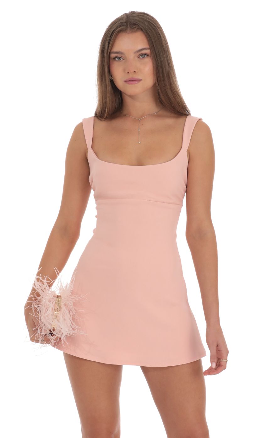 Picture Wide Strap Flare Dress in Dusty Pink. Source: https://media-img.lucyinthesky.com/data/Oct24/850xAUTO/18f9ce46-8f76-4a26-b0b6-55b8460a7e93.jpg