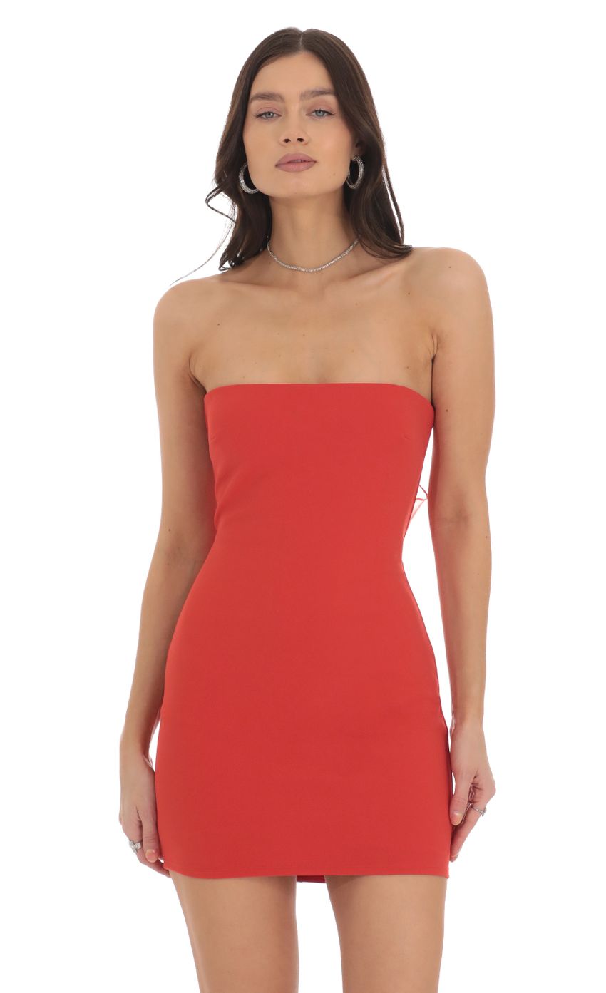 Picture Strapless Bodycon Dress in Red. Source: https://media-img.lucyinthesky.com/data/Oct24/850xAUTO/1ad42643-5262-4edc-a585-0a03e21301ef.jpg