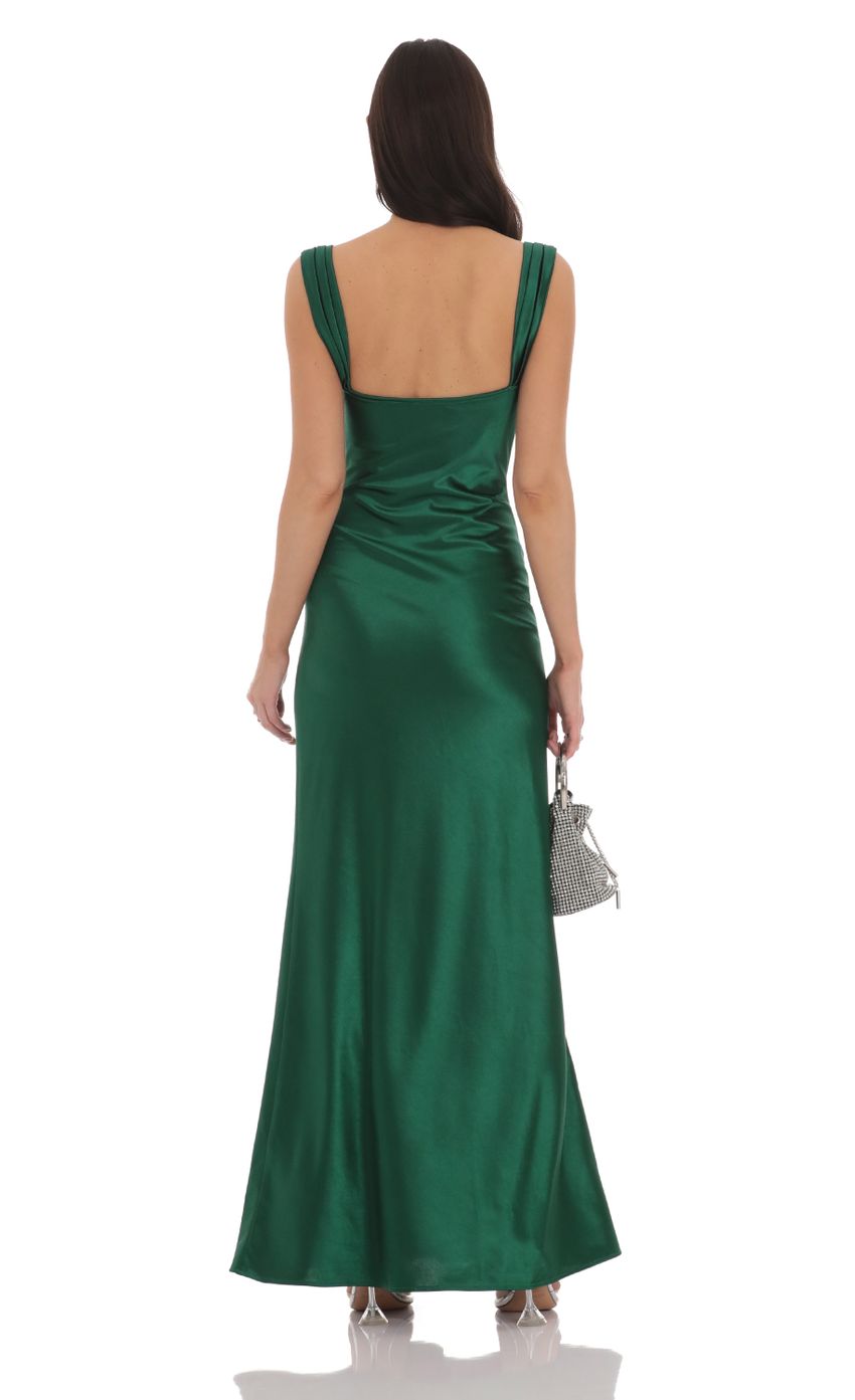 Picture Satin Lace-Bust Dress in Green. Source: https://media-img.lucyinthesky.com/data/Oct24/850xAUTO/2303b872-7112-474d-93c8-8da213356772.jpg