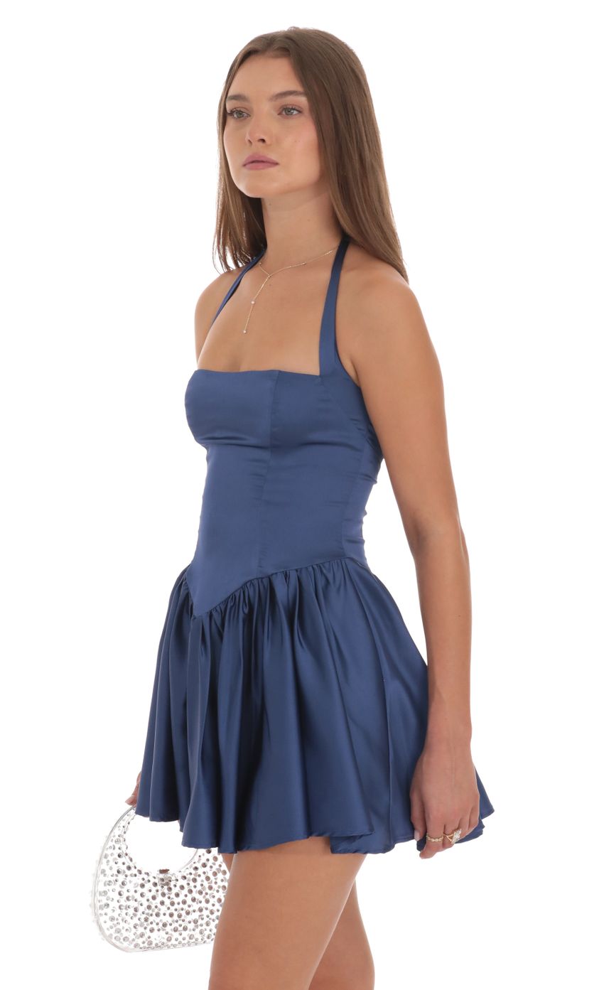 Picture Satin Halter A-line Dress in Slate Blue. Source: https://media-img.lucyinthesky.com/data/Oct24/850xAUTO/354dfb2b-c609-4b69-889a-65bbfabf6ef5.jpg